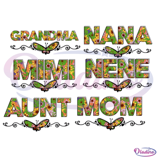 Floral Grandma Bundle SVG Digital File