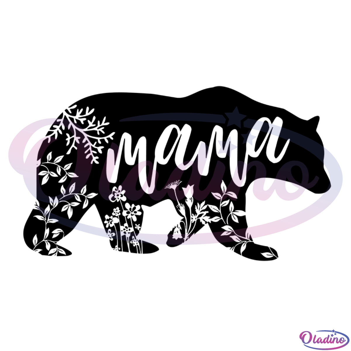 Floral Mama Bear SVG Digital File, Mothers Day SVG