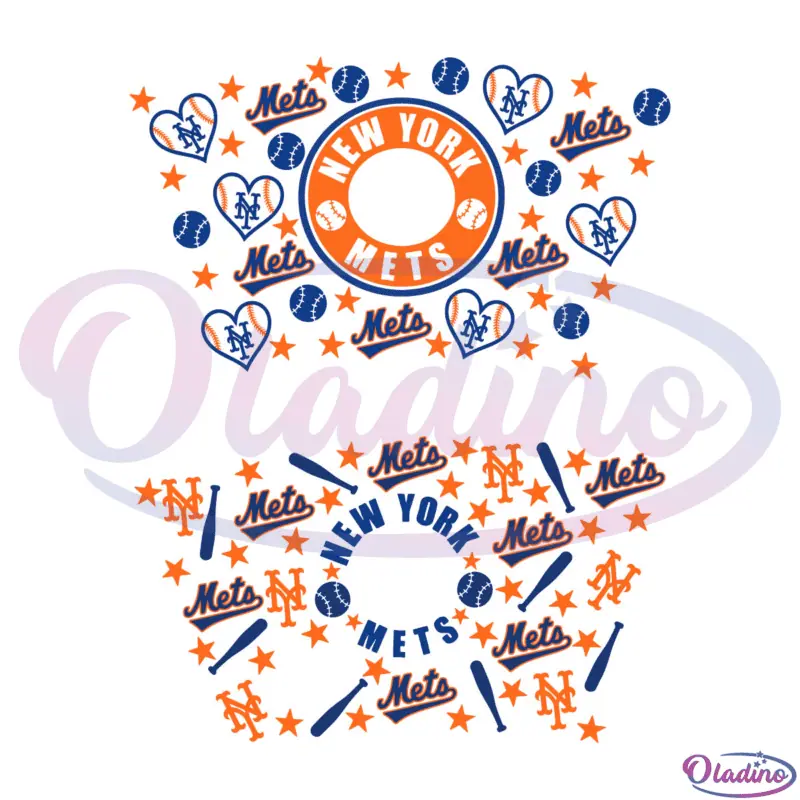 Full Wrap Starbucks New York Mets Cold Cup Bundle SVG Digital File