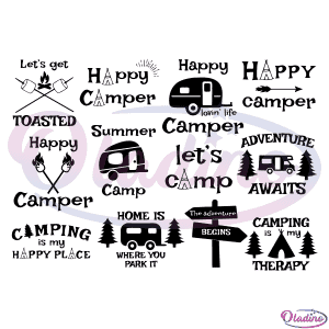 Funny Camping Quote SVG Silhouette