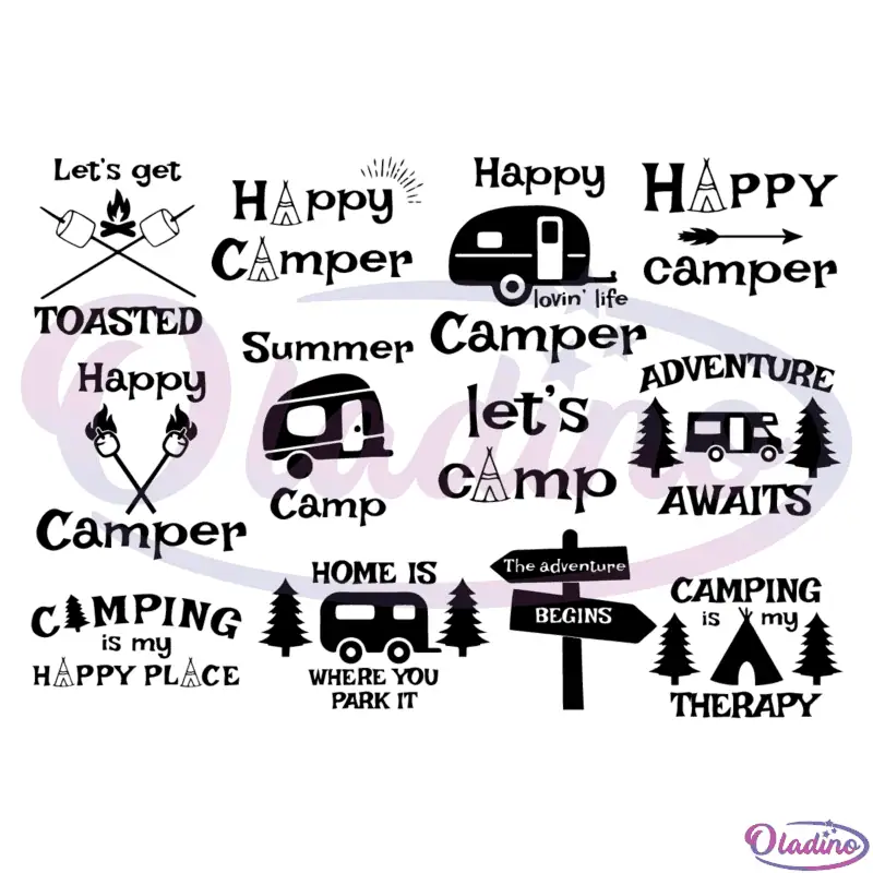 Funny Camping Quote SVG Silhouette