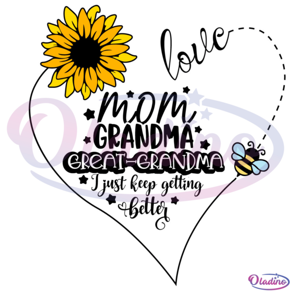 Great Grandma SVG Digital File, Sunflower Svg, Grandma Svg