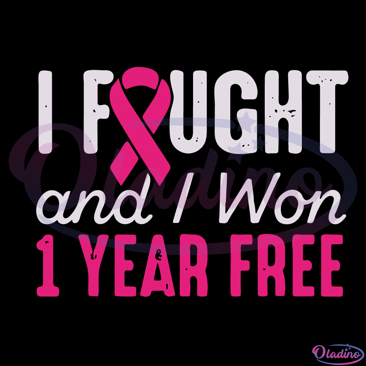 I Fought And I Won 1 Year Free SVG Digital File, Breast Cancer Svg