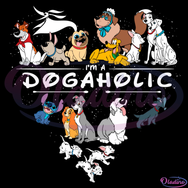 im A Dogaholic Heart SVG Digital File, Disney Dog Svg