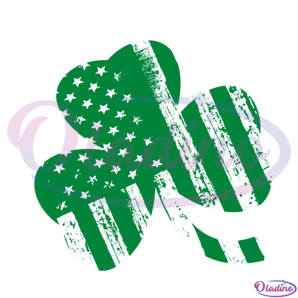 Irish American Flag Vintage Shamrock St Patricks Day SVG Digital