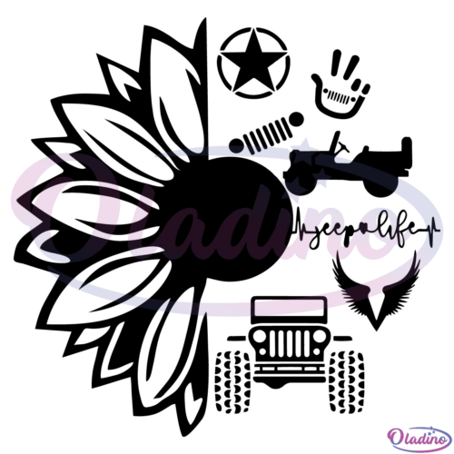 Jeep Sunflower SVG Digital File