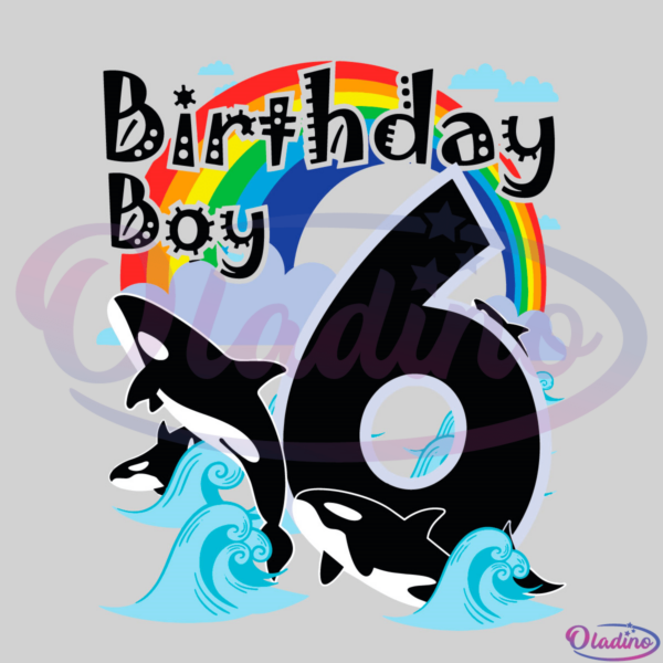 Kids Orcas 6 Birthday Boy & Orca Killer Whale As Party Costume SVG