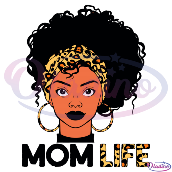 Leopard Black Mom SVG Digital File, Mom Life Svg