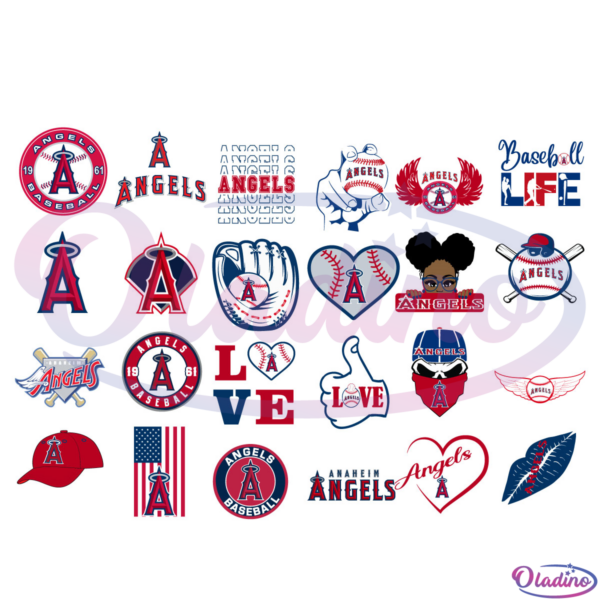 Los Angeles Angels Bundle SVG Digital File, MLB Svg