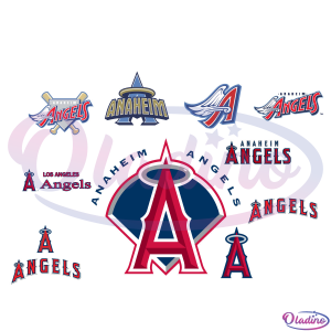 Los Angeles Angels of Anaheim Logo Bundle SVG Digital File, MLB Svg