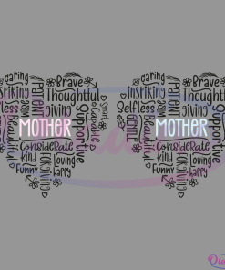 Love Mother Heart SVG Digital File, Mothers Word Art Svg