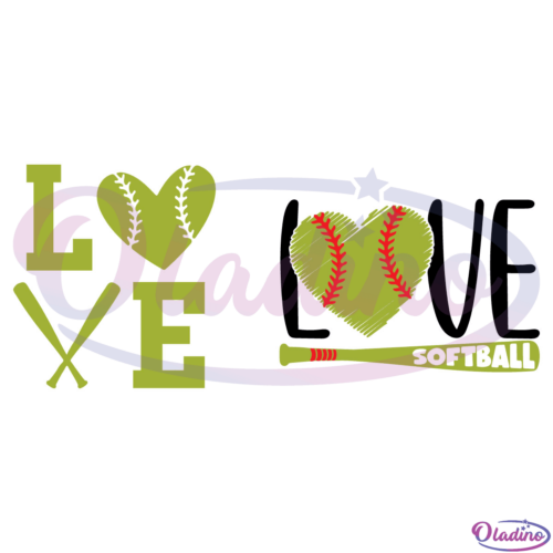 Love Softball Bundle SVG Digital File