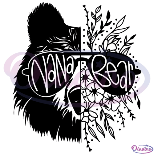 Nana Bear Flower SVG Digital File