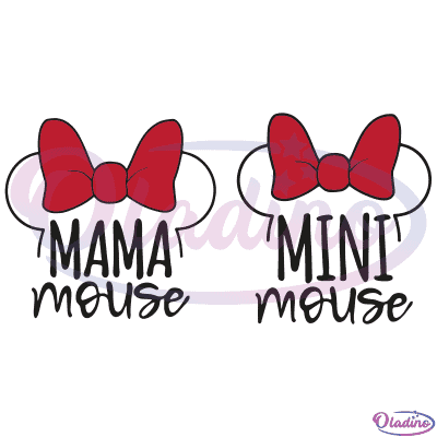 Mama Mouse SVG Digital File, Mini Mouse Svg, Mom And Daughter - Oladino