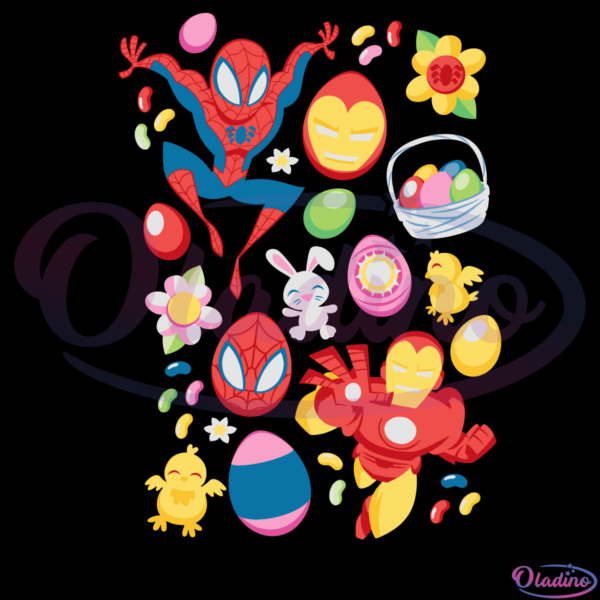 Marvel Easter Spiderman & Iron Man SVG Digital File