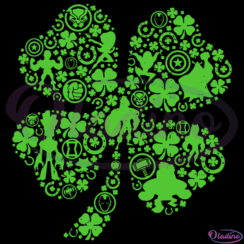 Marvel Super Heroes Green Shamrock St. Patrick'S Day SVG Digital File