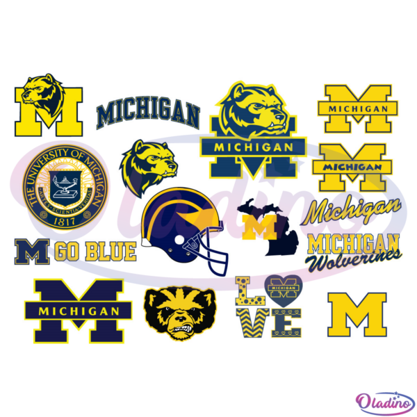 Michigan Wolverines Sport Bundle SVG Digital File, NCAA Svg