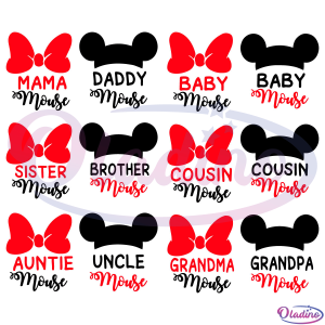 Mickey And Minnie Family Bundle SVG Digital File, Family Svg