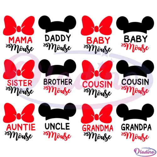 Mickey And Minnie Family Bundle SVG Digital File