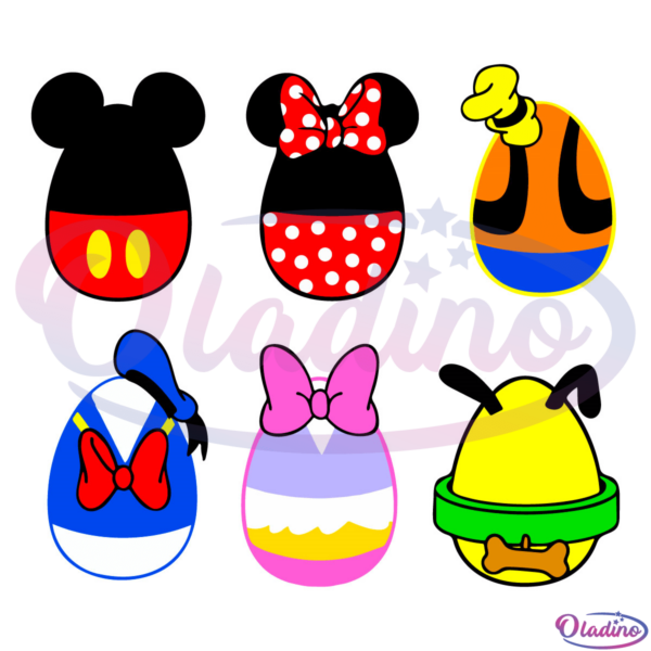 Mickey Friends Easter Eggs Bundle SVG Digital File