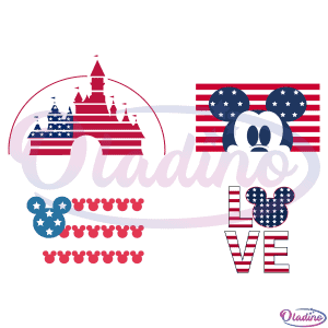 Mickey Mouse 4th of July USA SVG File