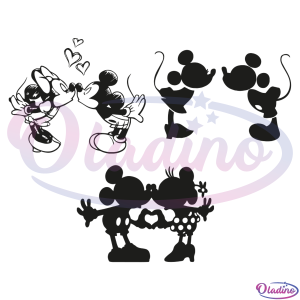 Minnie And Mickey Kiss SVG Digital File, Disney Svg, Minnie Svg
