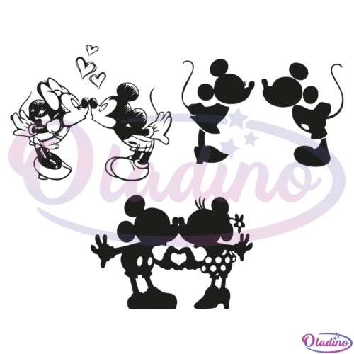 Minnie And Mickey Kiss SVG Digital File