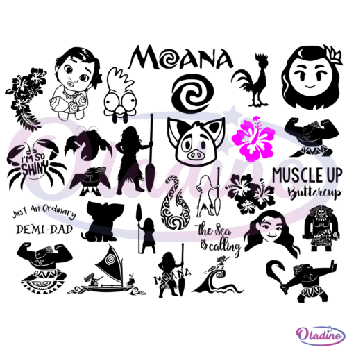 Moana Disney Princess Bundle SVG Digital File