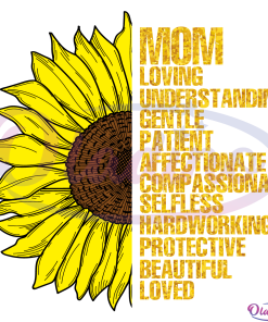Mom Loving Understanding Gentle Patient SVG Digital File, Sunflower Svg