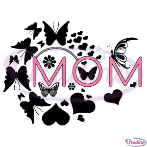 Mothers Day Butterfly Heart SVG Digital File