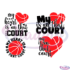 My Heart Is On That Court Bundle SVG Digital File, Basketball Heart