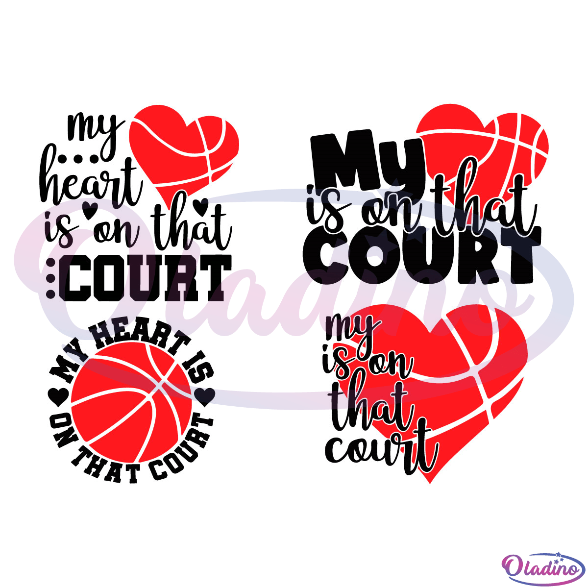 My Heart Is On That Court Bundle SVG Digital File, Basketball Heart