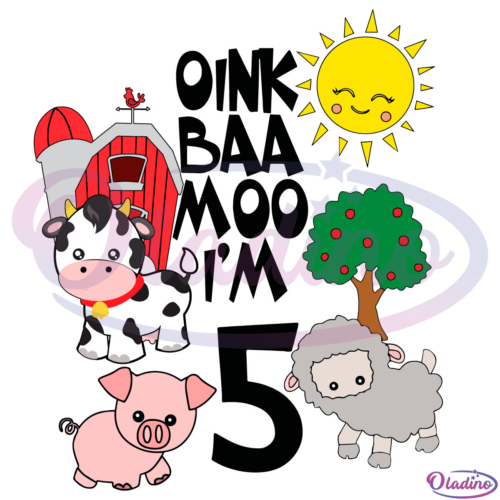 Oink Baa Moo Im 5 SVG Digital File