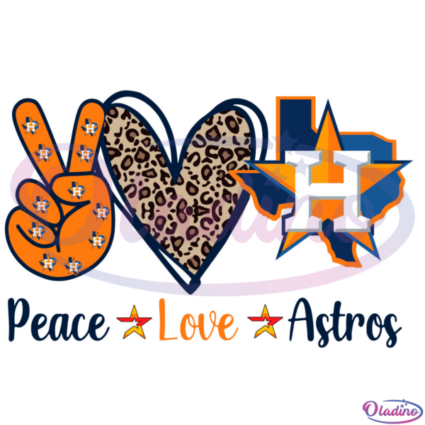 Peace Love Astros SVG Digital File, MLB Svg, Houston Astros Svg