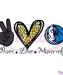Peace Love Dallas Mavericks SVG Digital File, NBA Svg