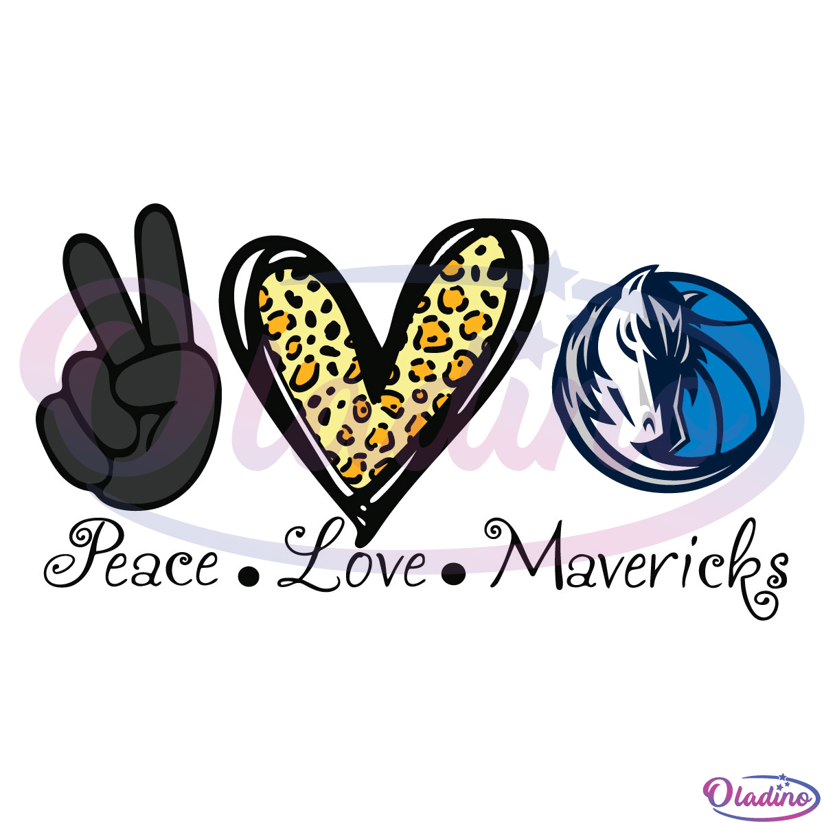 Peace Love Dallas Mavericks SVG Digital File, NBA Svg