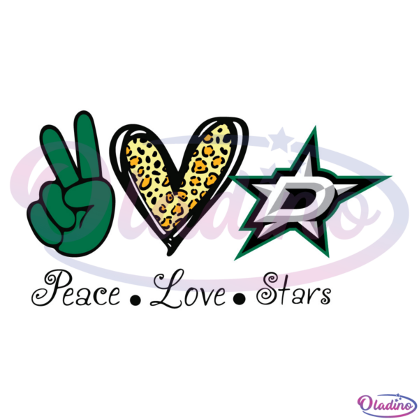 Peace Love Dallas Stars SVG Digital File, NHL Svg