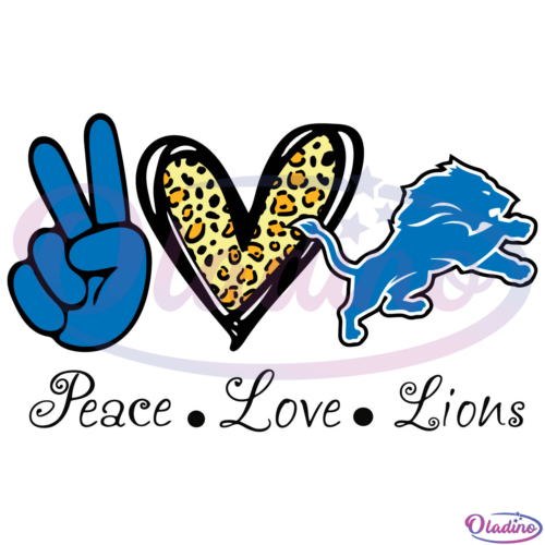 Peace Love Detroit Lions SVG Digital File