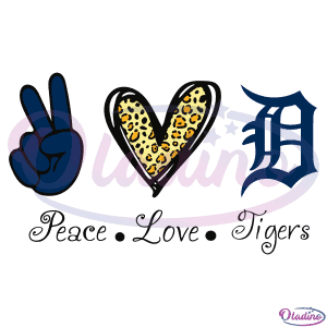 Peace Love Detroit Tigers SVG Digital File