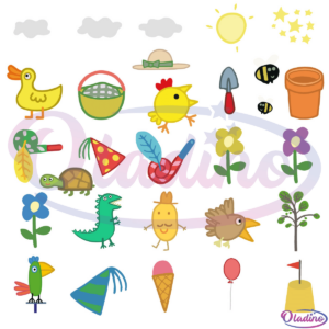 Peppas Animals Bundle SVG Digital File, Animal Svg, Chick Svg