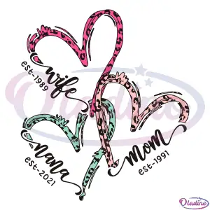 Personalized Mom Nana Wife Est SVG Digital File