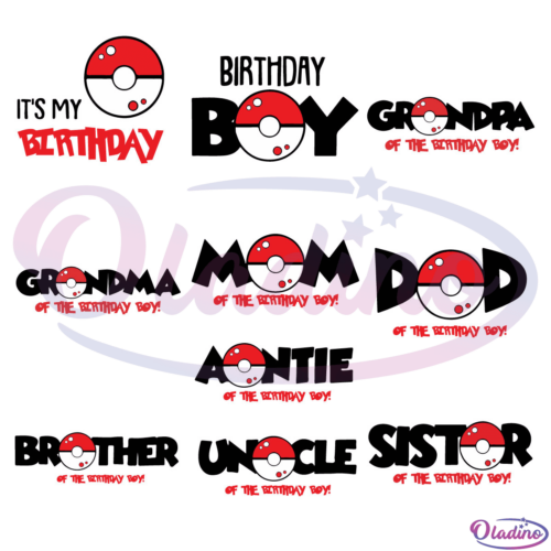 Pokemon Birthday Bundle SVG Digital File