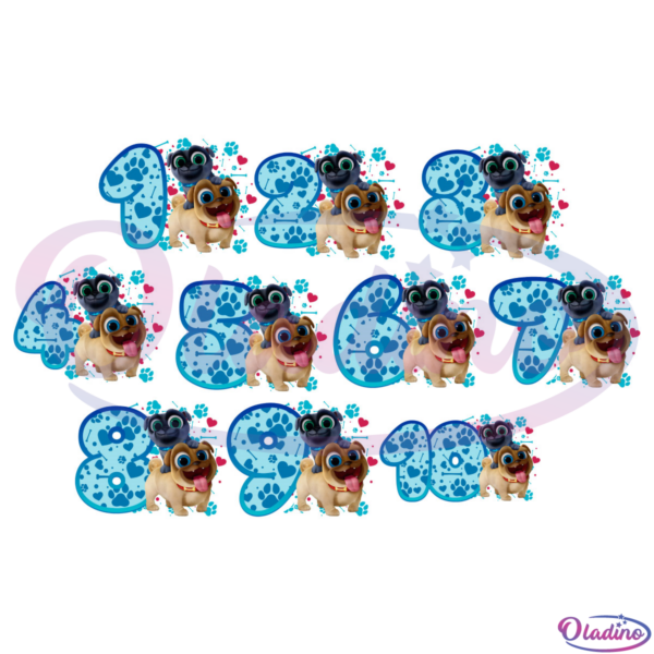Puppy Dog Pals Bundle Sublimation Designs, Birthday Png