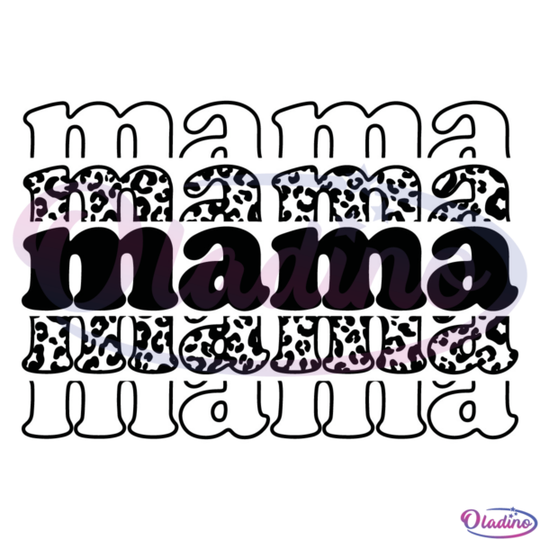 Retro Mama SVG Digital File, Mama SVG, Mom Life Svg, Leopard Svg