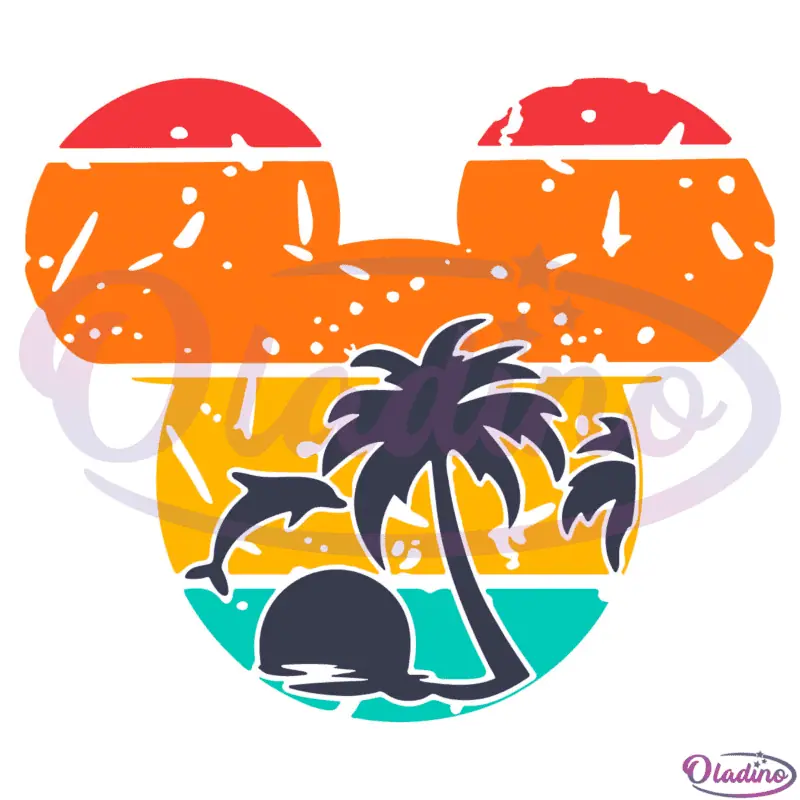 Retro Mickey Head Summer SVG Digital File