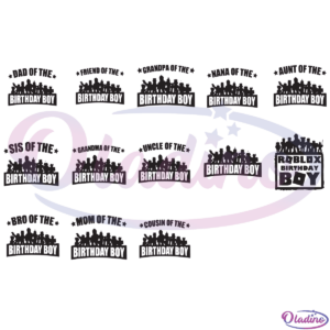 Roblox Birthday Boy Bundle SVG Silhouette