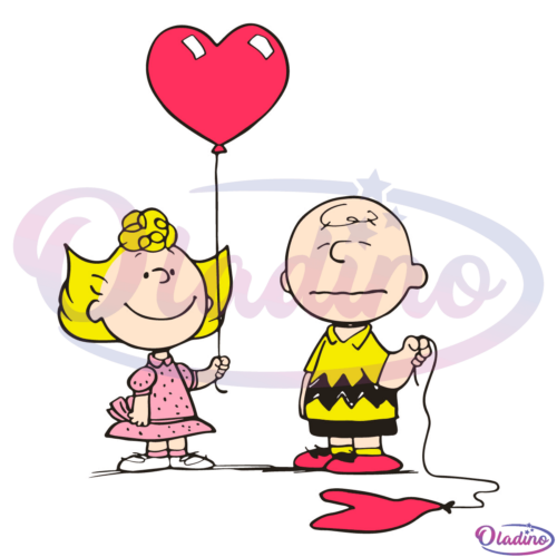 Sally Heart Balloon Peanuts SVG Digital File