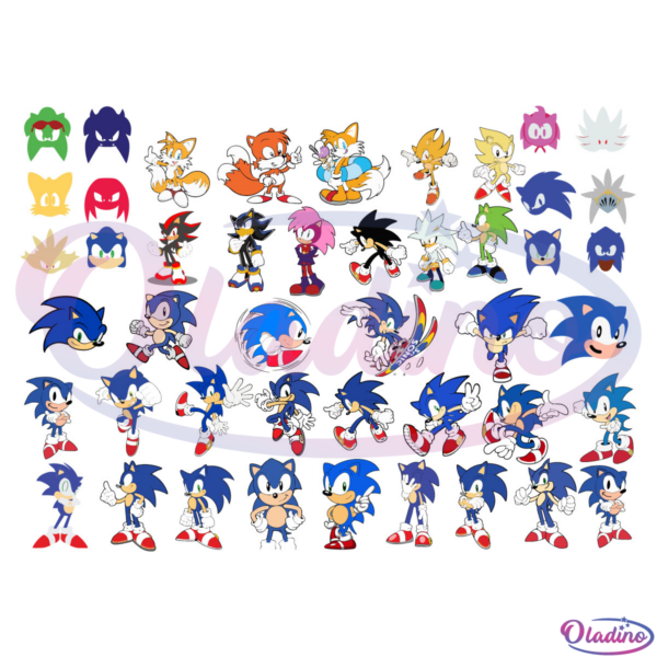 Sonic The Hedgehog Bundle SVG Digital File, Cartoon Svg, Sonic Svg