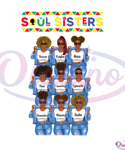 Soul Sisters Denim 9 Girls SVG Digital File, Soul Sisters Svg