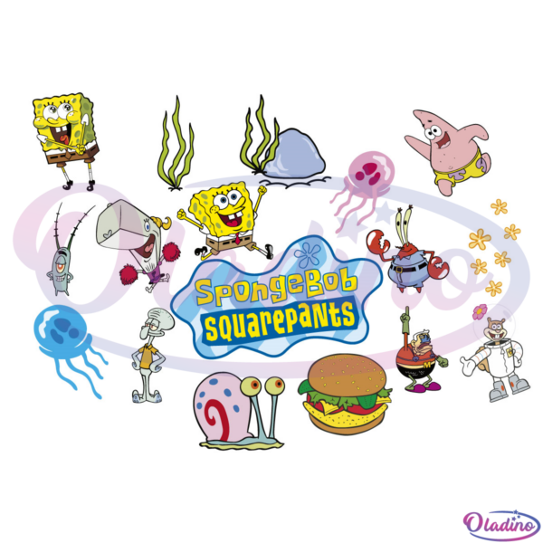 SpongeBob And Friend Bundle SVG Digital File, Cartoon Svg